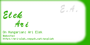 elek ari business card